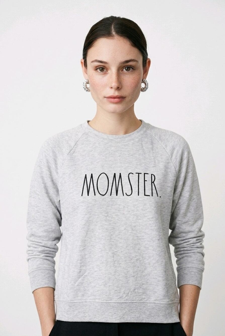 Rae Dunn Momster Halloween Sweatshirt Women's Medium NWT